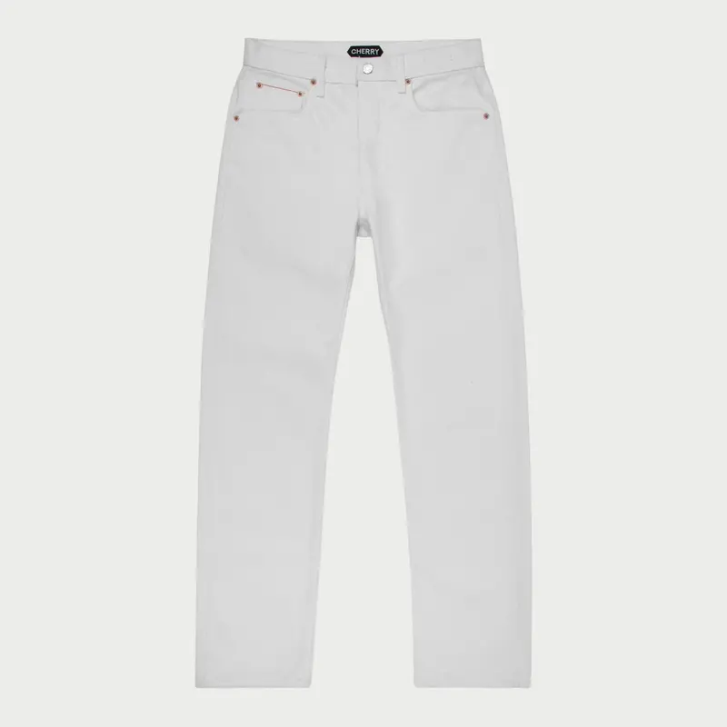 Straight Leg 5 Pocket Denim (White) 1
