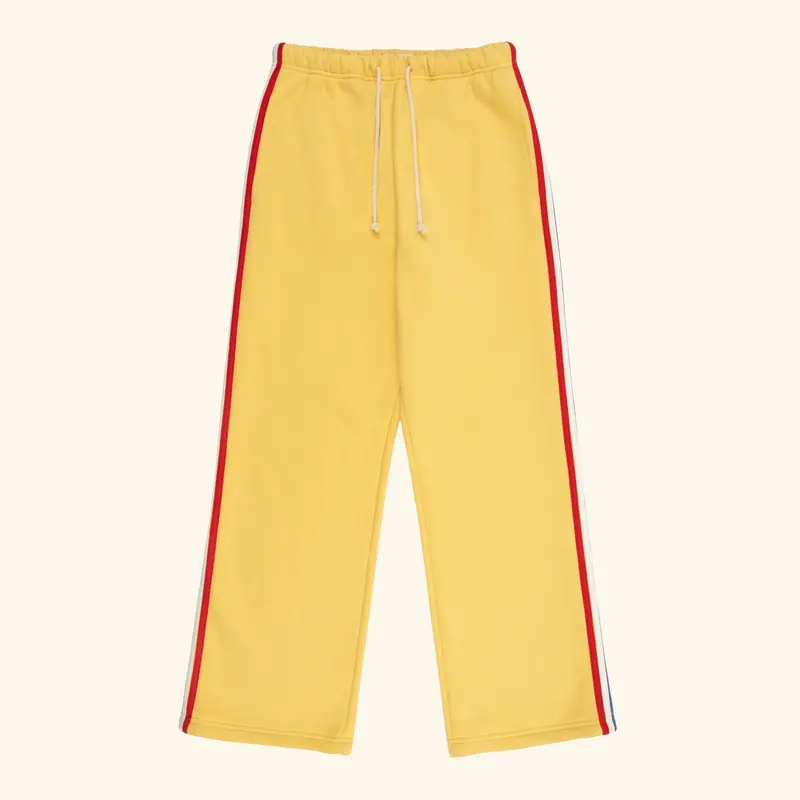 Striped Applique Parachute Sweatpants (Butter) 1