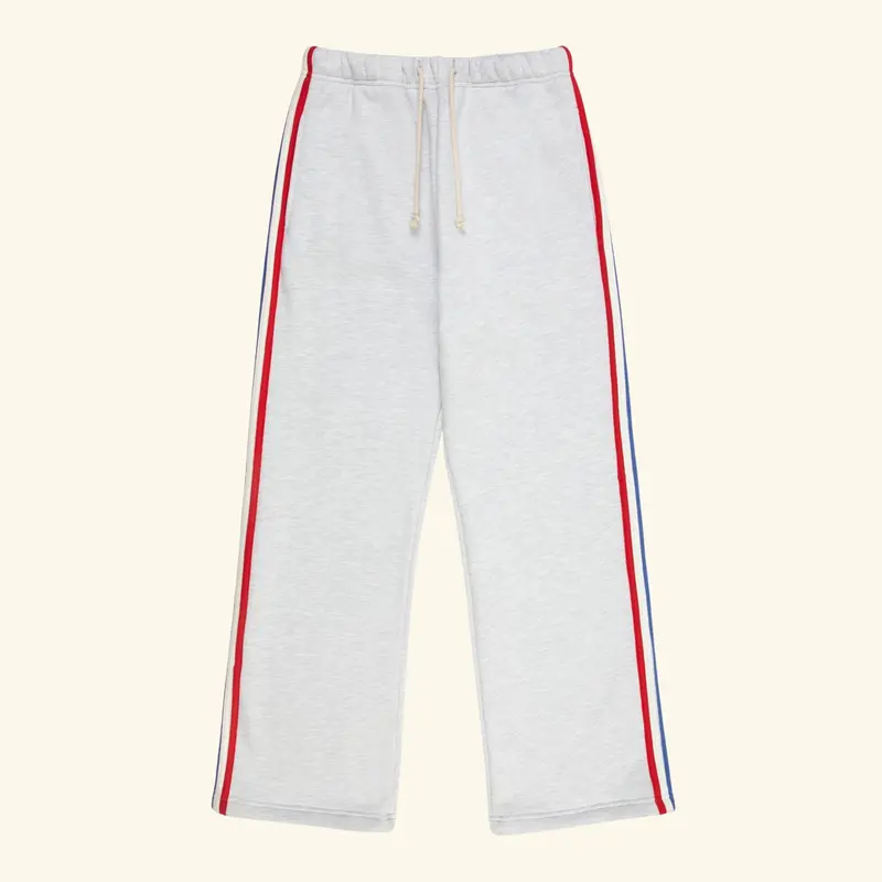 Striped Applique Parachute Sweatpants (Heather Grey) 1