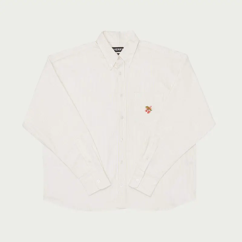 Striped Big Oxford Shirt (Natural) 1
