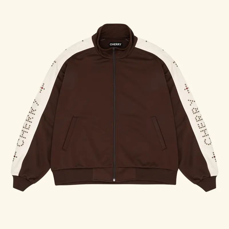 Studded Track Jacket (Brown) 1