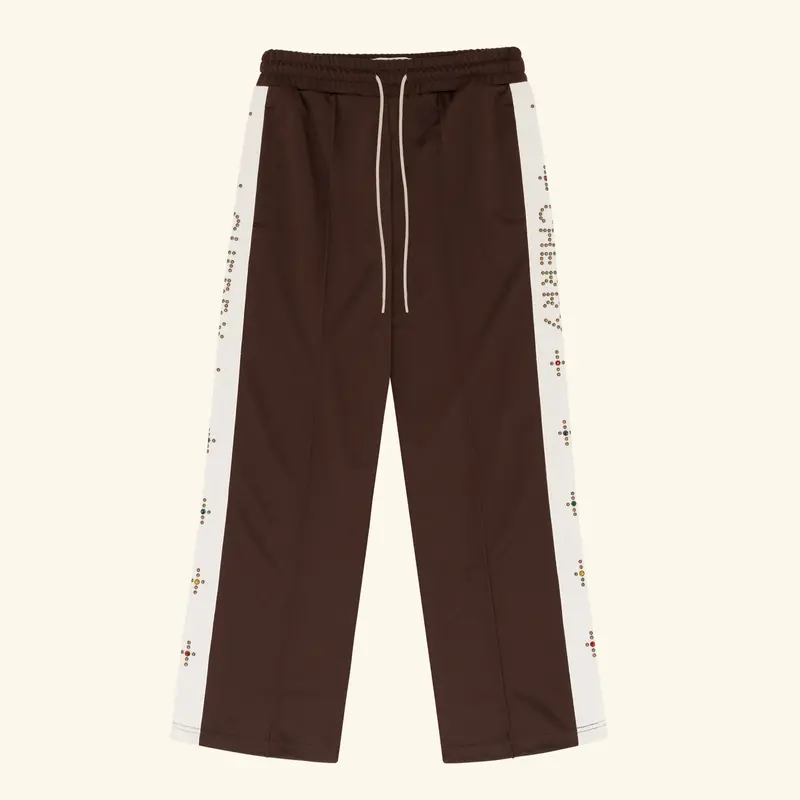 Studded Track Pants (Brown) 1