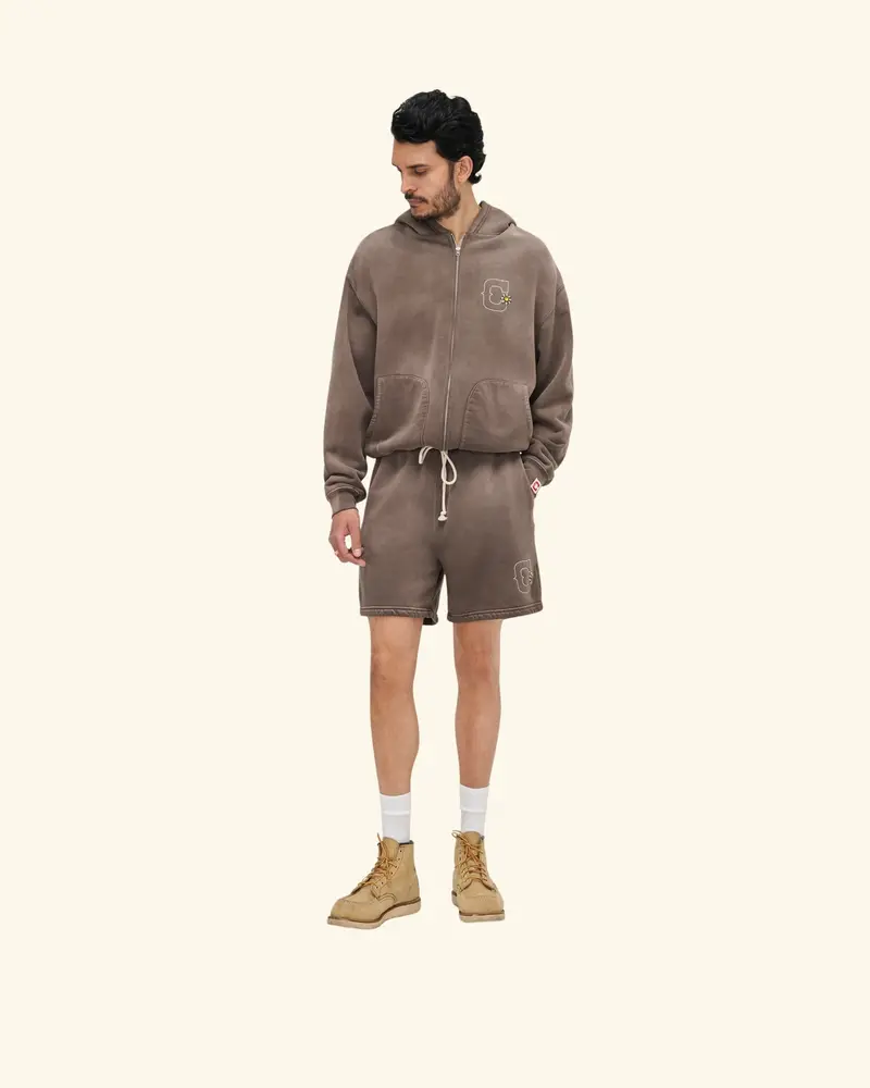 Studded Zip Up Hoodie (Vintage Brown) 4