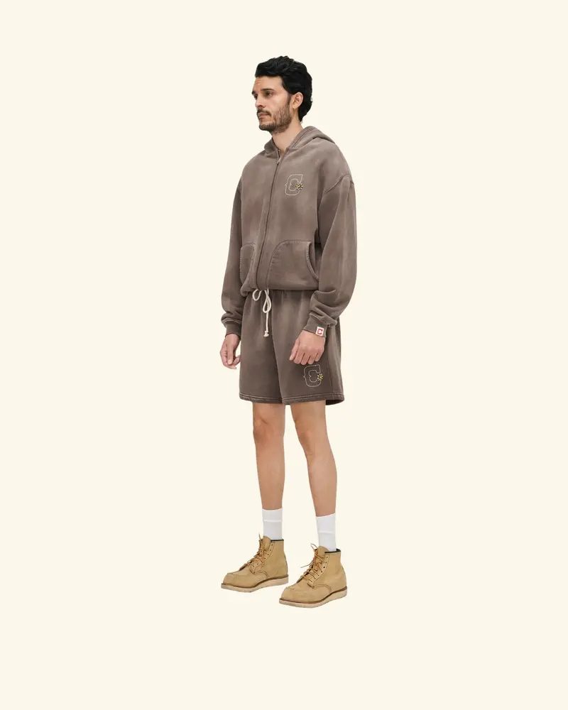 Studded Zip Up Hoodie (Vintage Brown) 5