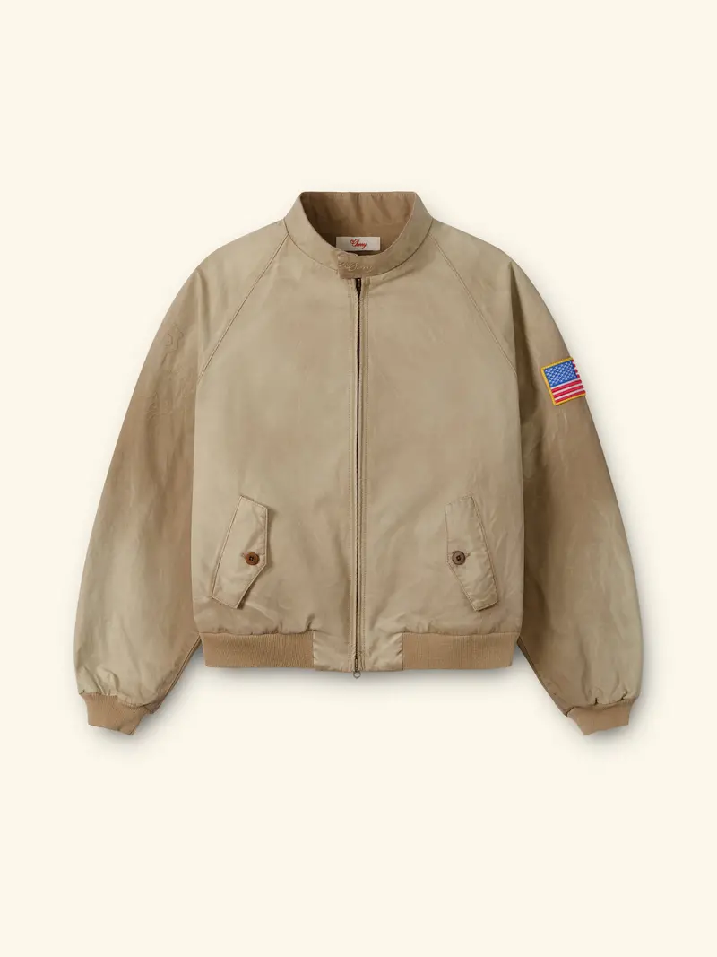 Sun Faded Championship Jacket (Tan) 1