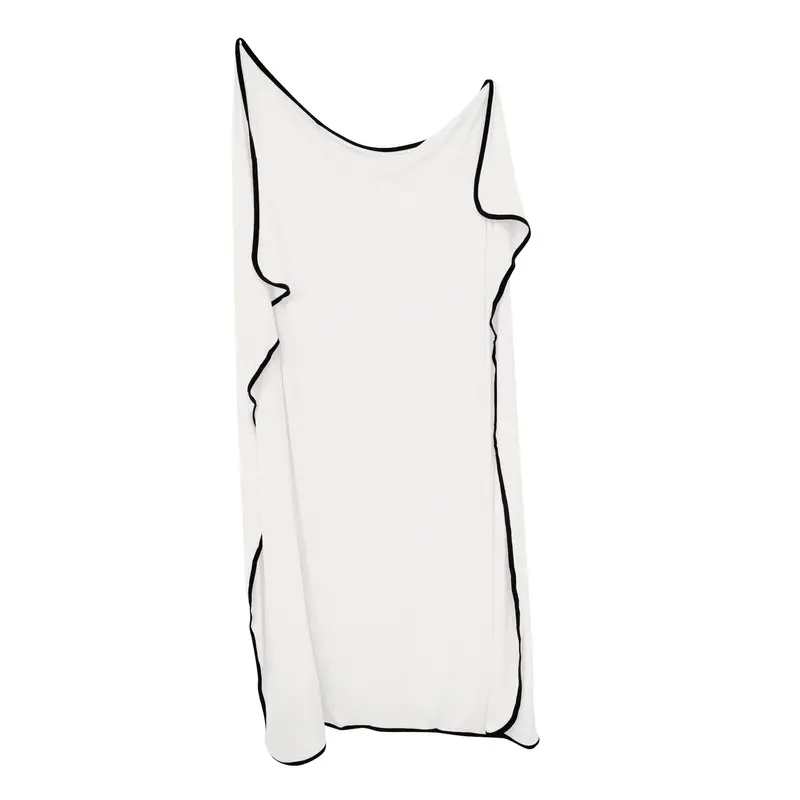 Swaddle Blanket In Cloud With Midnight Trim 1