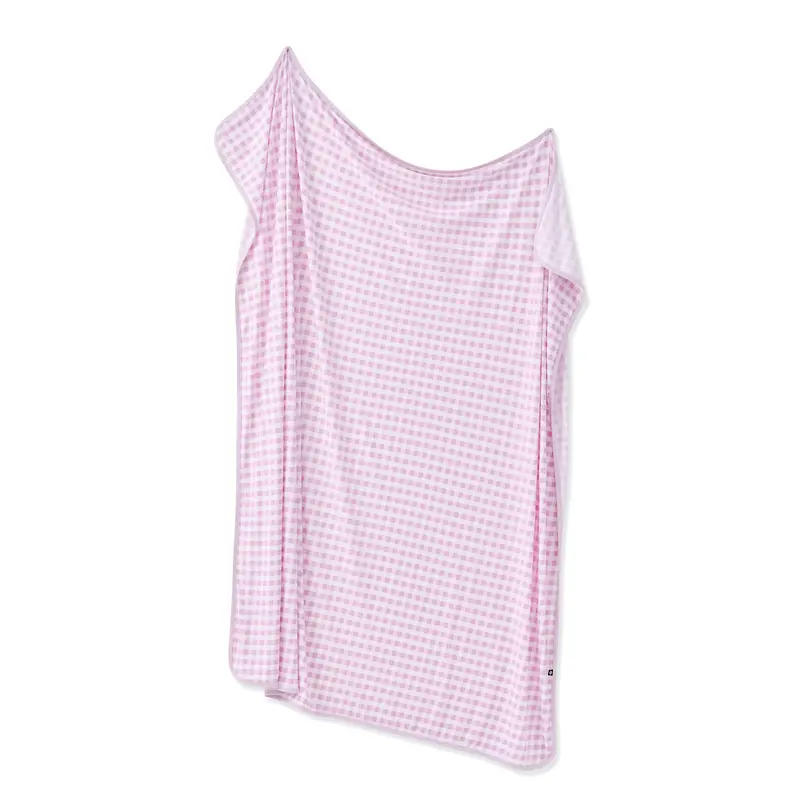 Swaddle Blanket In Gingham Thistle 2