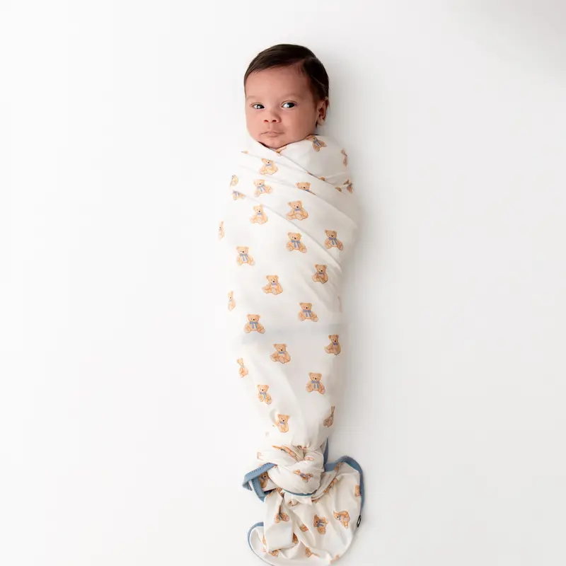 Swaddle Blanket In Teddy Bear 1