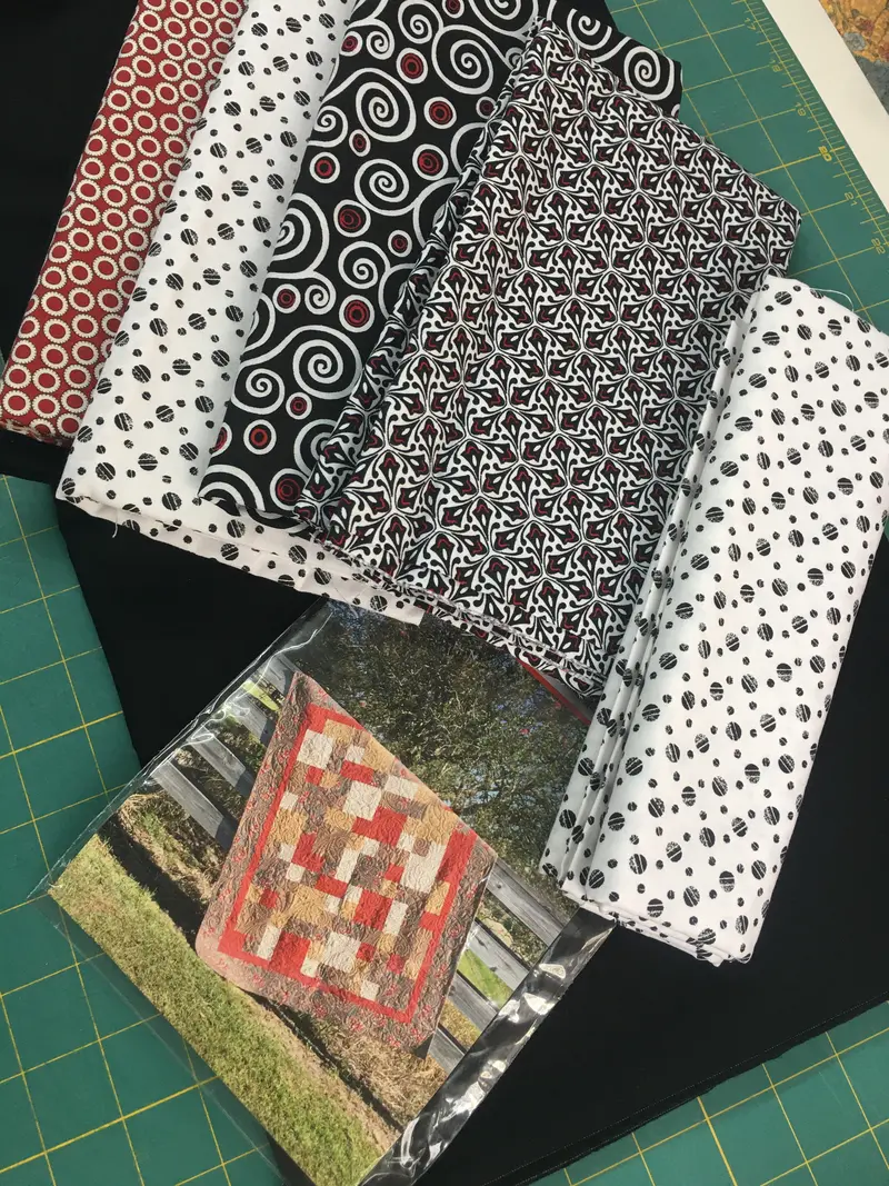 Take 5 Pattern / Kit Includes Black & White Prints 5 One Yard Cuts, Binding, Border, And Pattern. 1