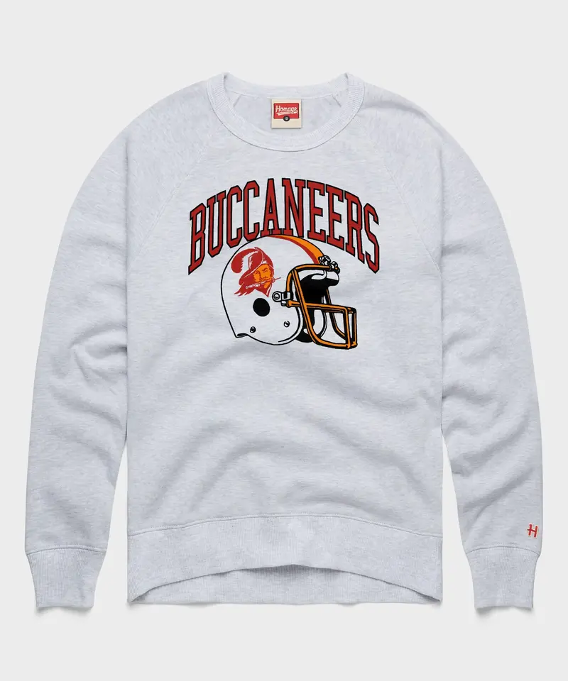 Tampa Bay Buccaneers Helmet Retro Crewneck 1