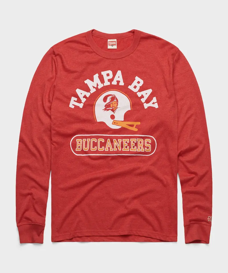 Tampa Bay Buccaneers Throwback Helmet Long Sleeve Tee 1