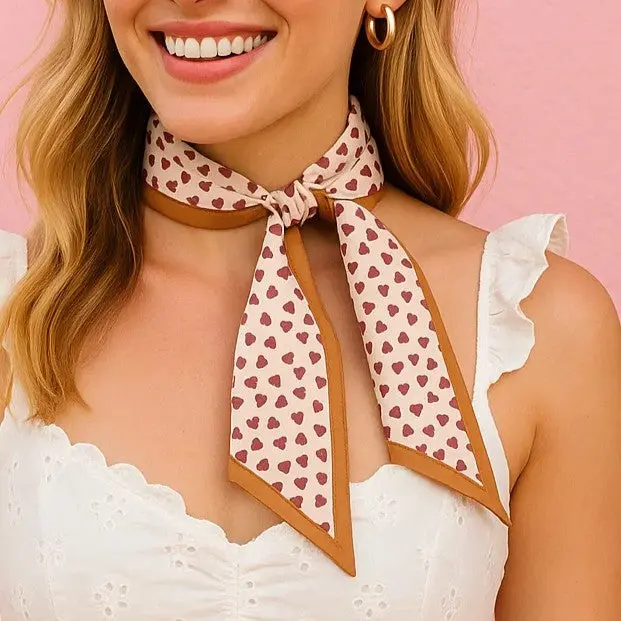 Tan And Brown Western Skinny Mini Wild Rag Scarf / Cowgirl Necktie #Tw102 1