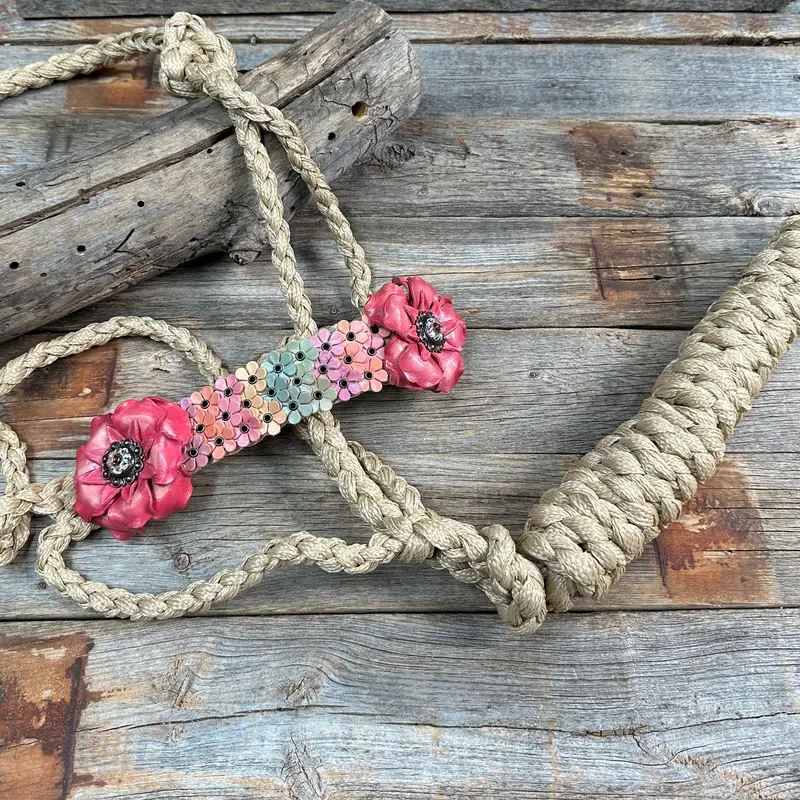 Tan Mule Tape Halter - Multi Floral And Clear #Mt227 1