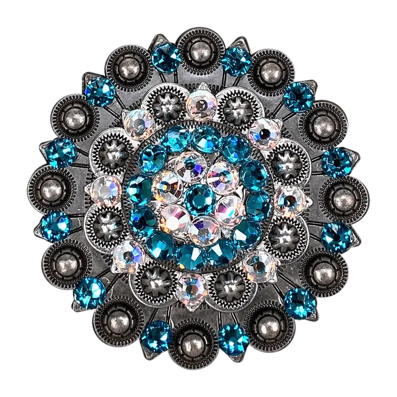 Teal & Ab Antique Silver Berry Jacket European Crystal 1