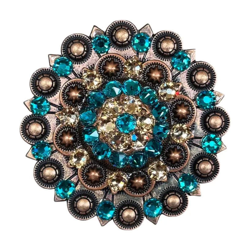 Teal & Champagne Copper Berry Jacket European Crystal 1