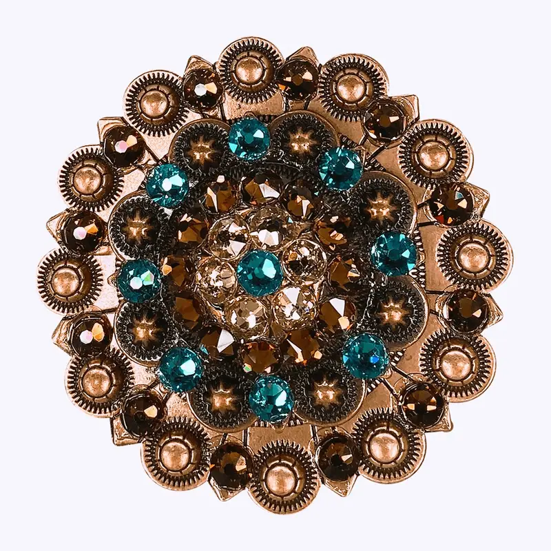 Teal Champagne & Topaz Copper Berry Jacket European Crystal 1