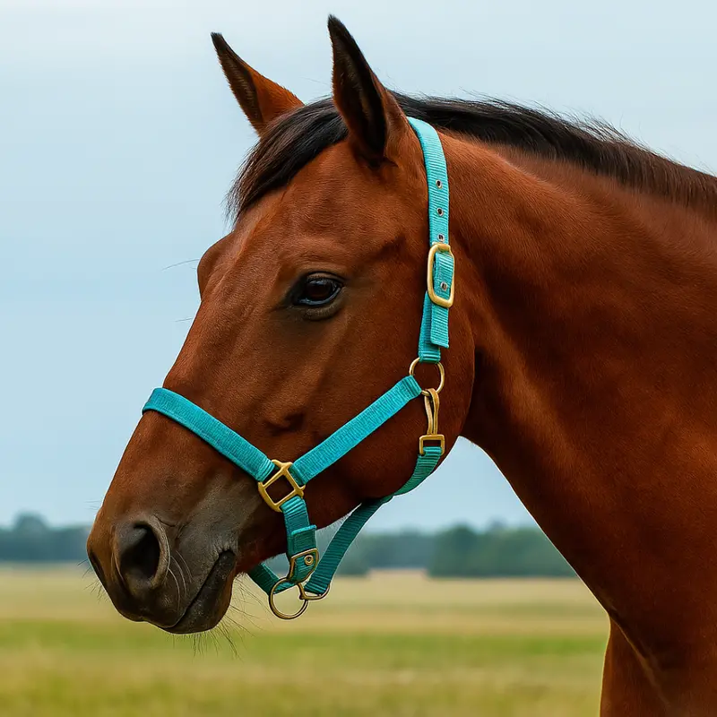 Teal  Nylon Horse Halter Nhteal 1