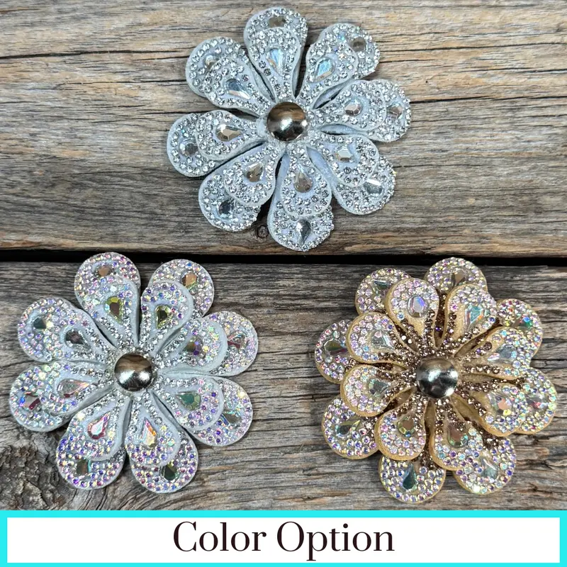 Teardrop Flower Rhinestone Rosette 1