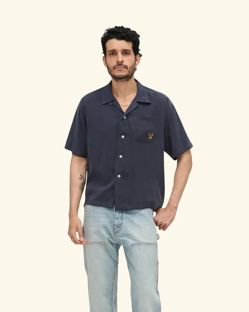 Tencel Bowling Shirt (Vintage Black) 5