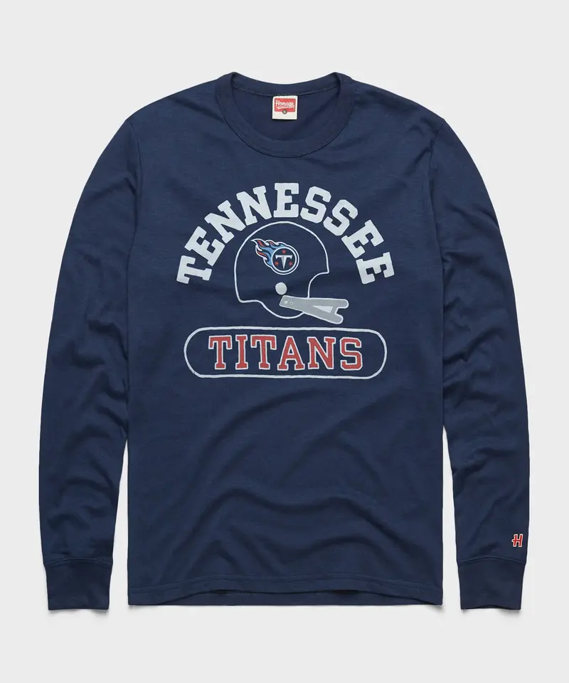 Tennessee Titans Throwback Helmet Long Sleeve Tee 1