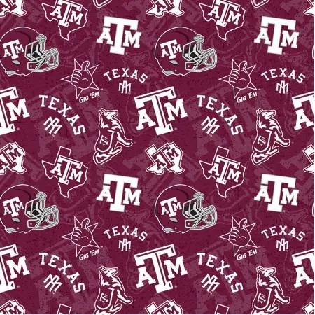 Texas A&M College Prints 100% Cotton Pattern Tam 1178 1