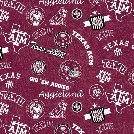 Texas A&M College Prints 100% Cotton Pattern Tam 1208 1
