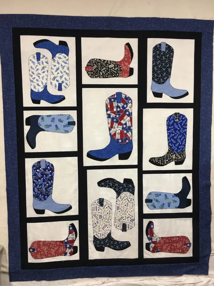 Texas Bluebonnet Boots (Caravan Roundup Pattern) Kit 1