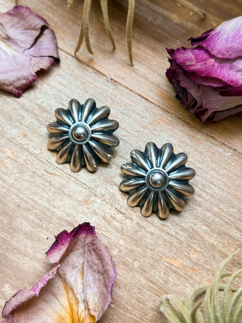 The Pascale Sterling Silver Concho Earrings 2