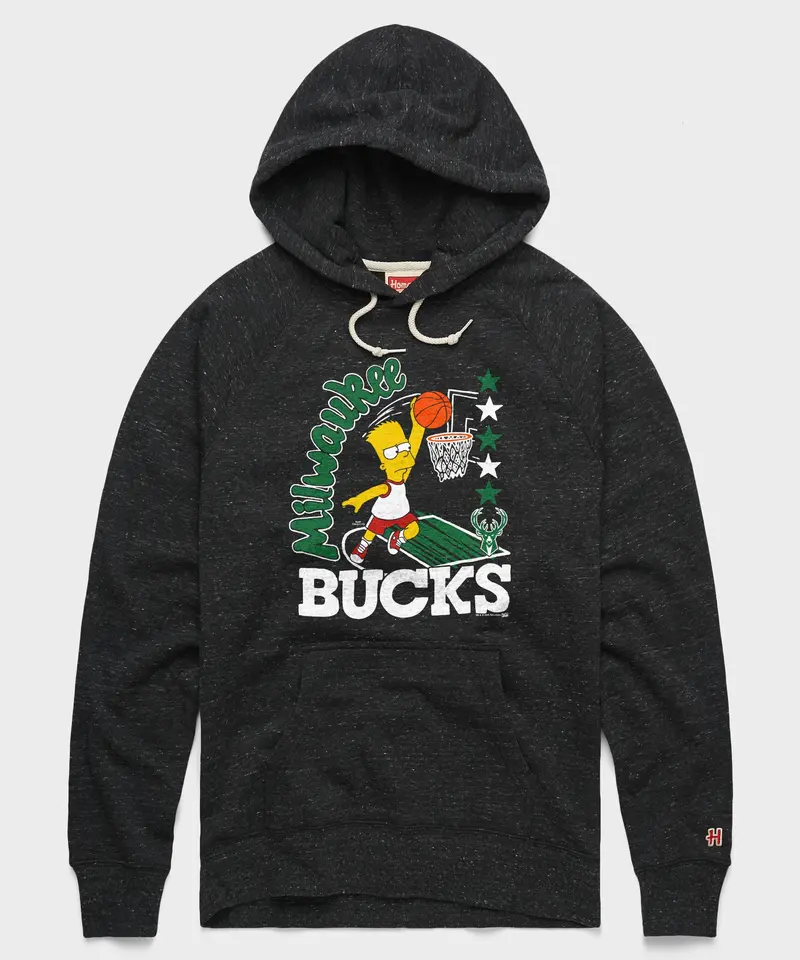 The Simpsons Bart X Milwaukee Bucks Hoodie 1