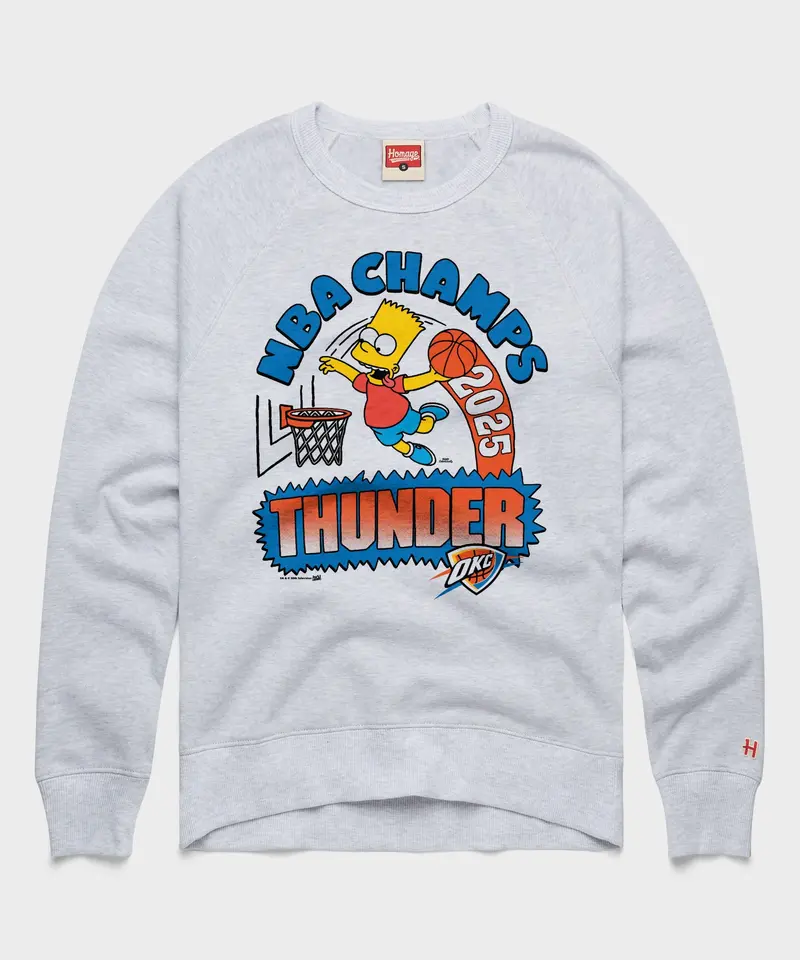 The Simpsons Bart X Thunder 2025 Nba Champs Crewneck 1