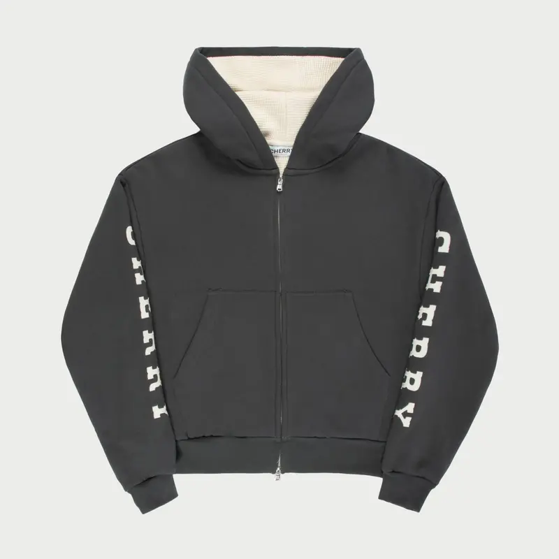 Thermal Zip-Up Hoodie (Black) 1