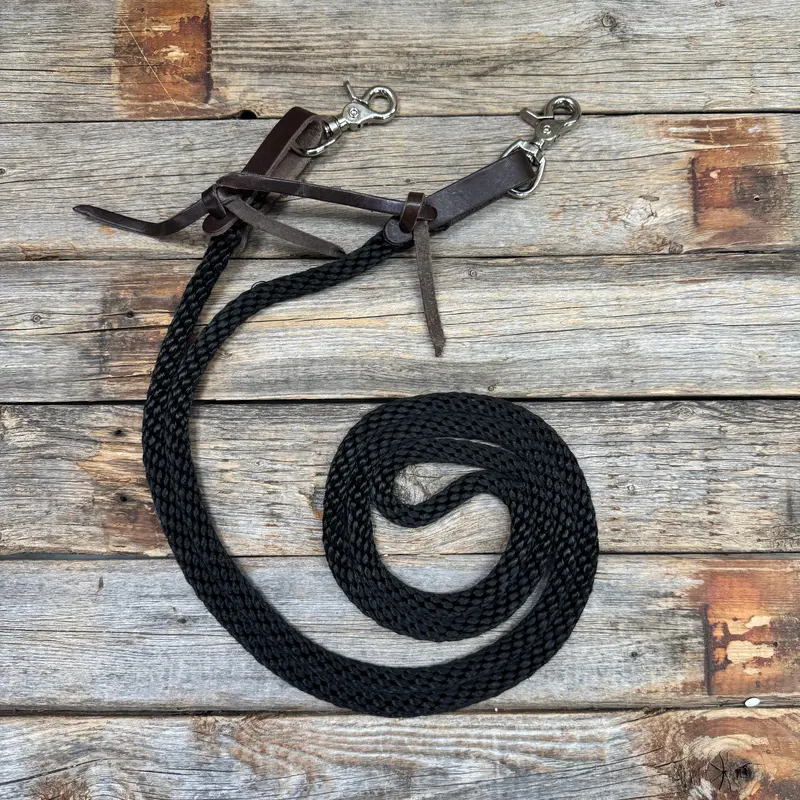 Thin Black Nylon Western Barrel Racing Reins #Nr100 1