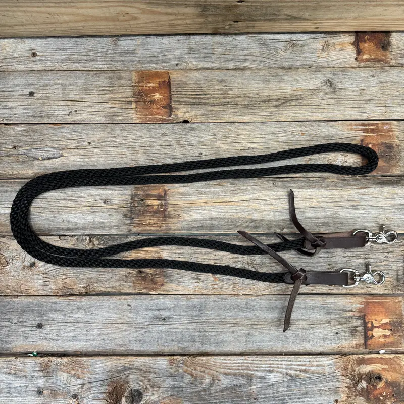 Thin Black Nylon Western Barrel Racing Reins #Nr100 2