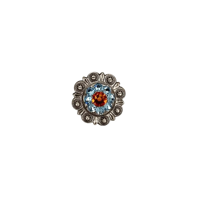 Tie Dye Antique Silver 1" European Crystal Concho 1