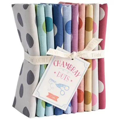 Tilda- Chambray Dots Fat Quarter Bundle-10 Fabrics 1