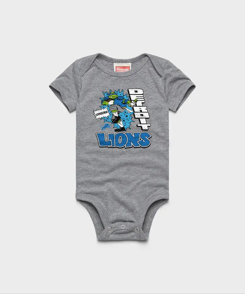 Tmnt Leonardo X Detroit Lions Baby One Piece 1