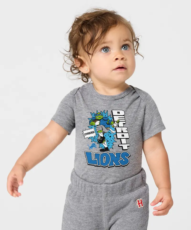 Tmnt Leonardo X Detroit Lions Baby One Piece 3