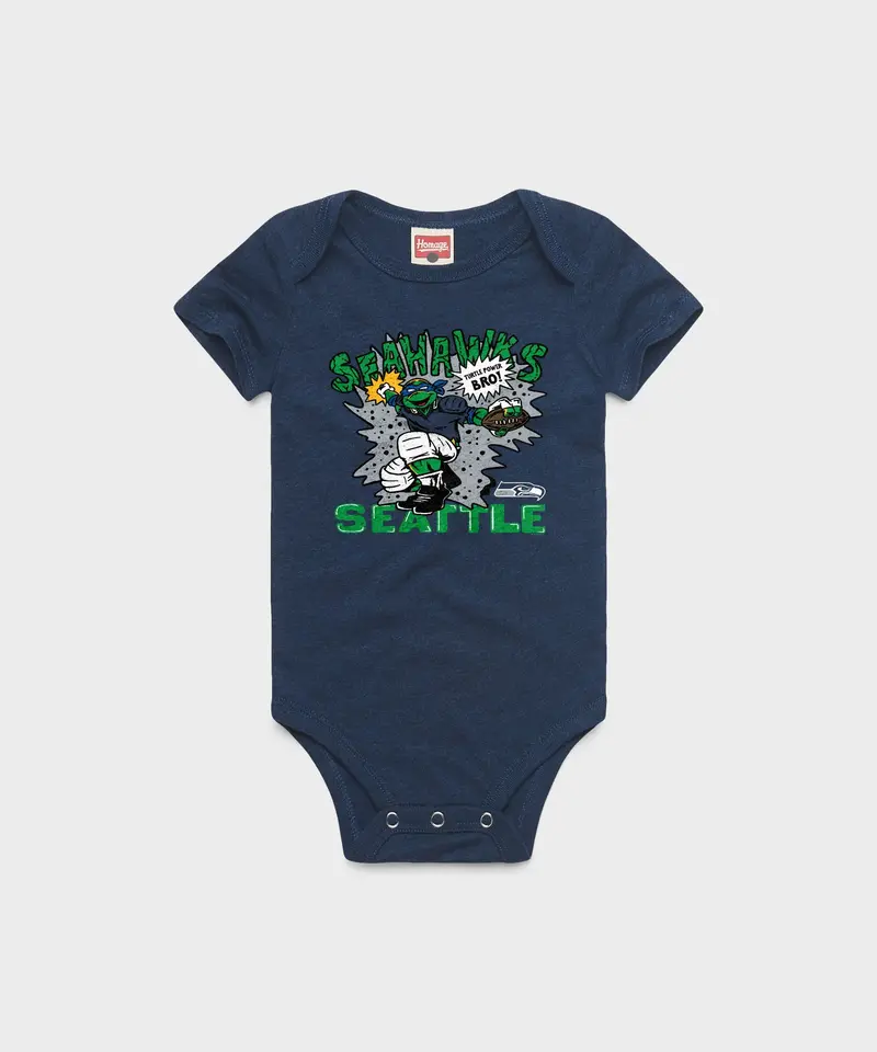 Tmnt Leonardo X Seattle Seahawks Baby One Piece 1