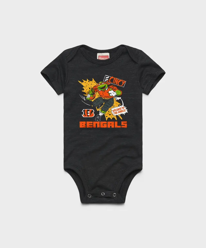 Tmnt Michelangelo X Cincinnati Bengals Baby One Piece 1