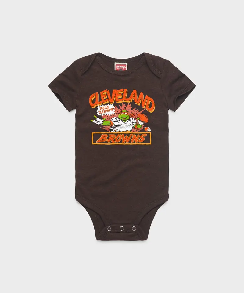 Tmnt Michelangelo X Cleveland Browns Baby One Piece 1