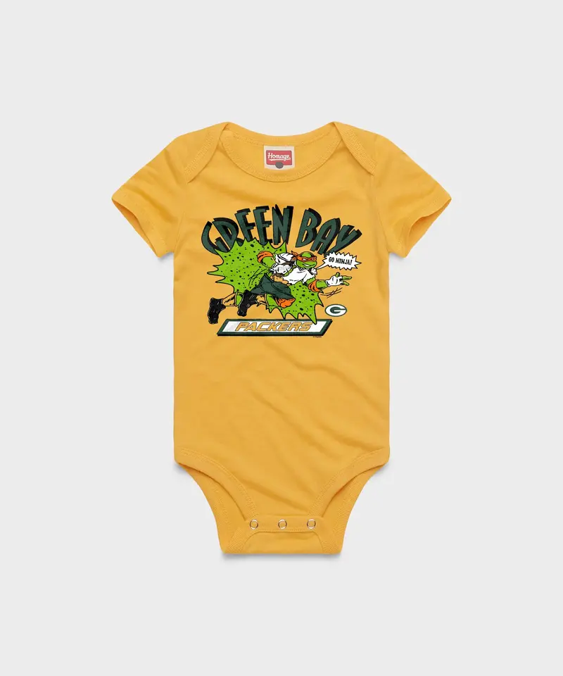 Tmnt Michelangelo X Green Bay Packers Baby One Piece 1