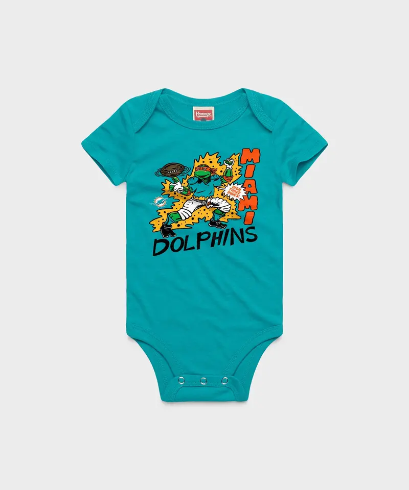 Tmnt Michelangelo X Miami Dolphins Baby One Piece 1