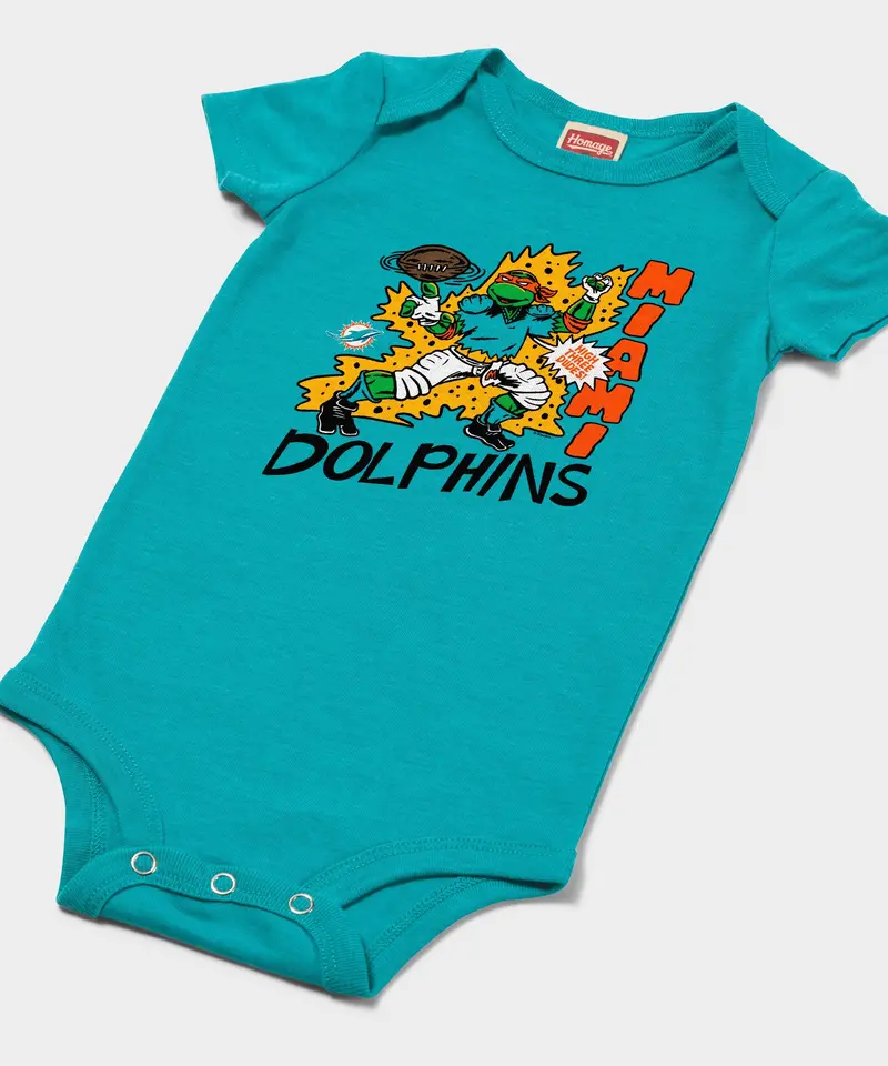 Tmnt Michelangelo X Miami Dolphins Baby One Piece 2