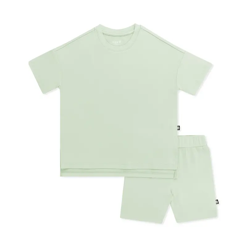 Toddler Biker Short Set In Basil 2