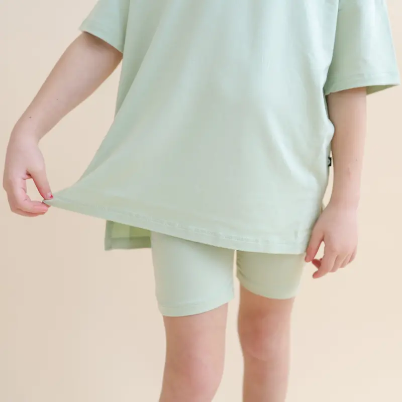 Toddler Biker Short Set In Basil 5