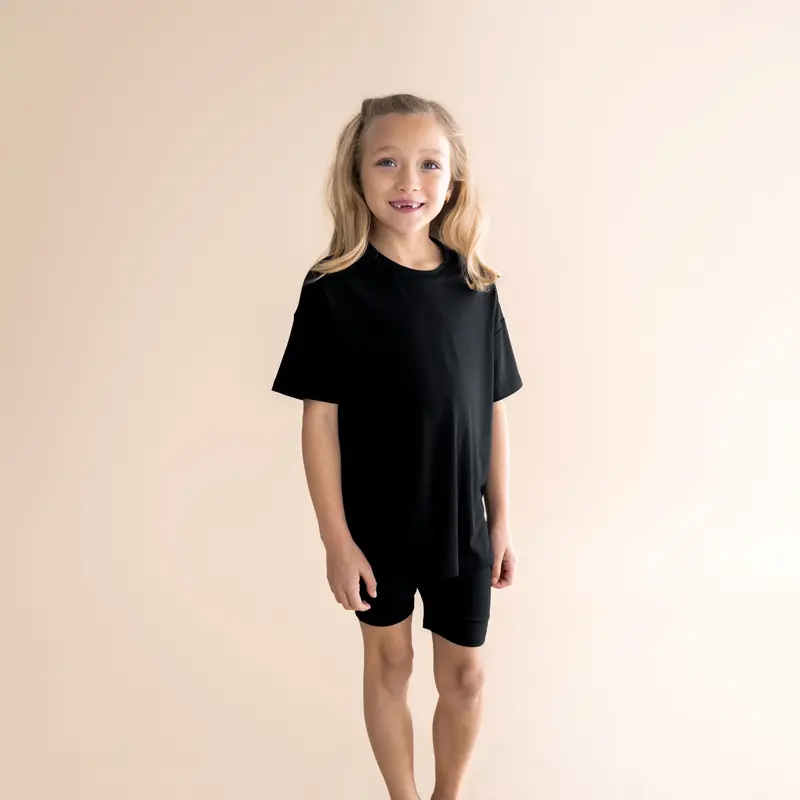 Toddler Biker Short Set In Midnight 1