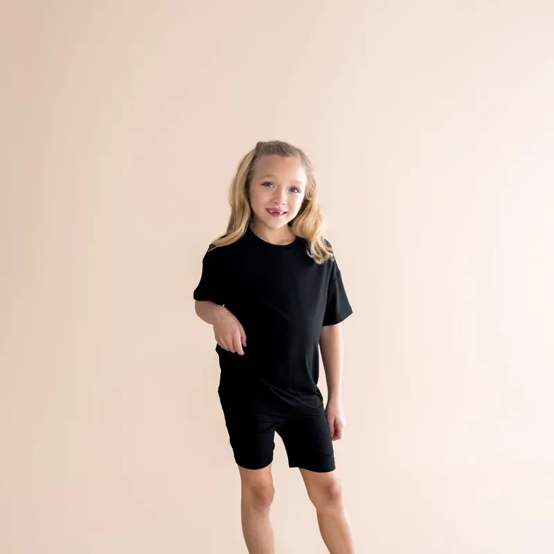 Toddler Biker Short Set In Midnight 3
