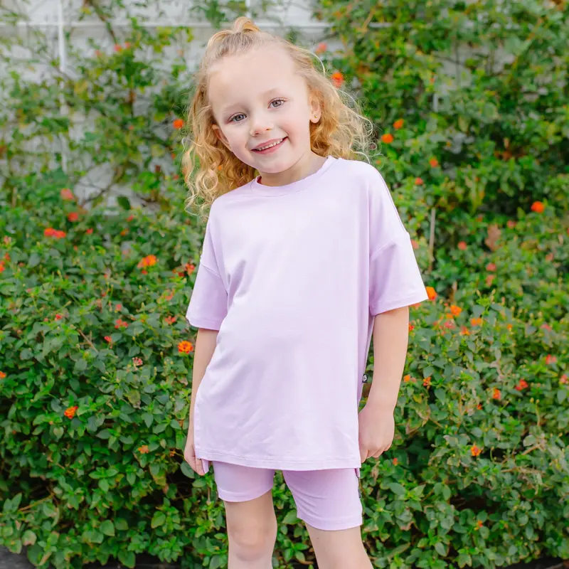 Toddler Biker Short Set In Thistle 1