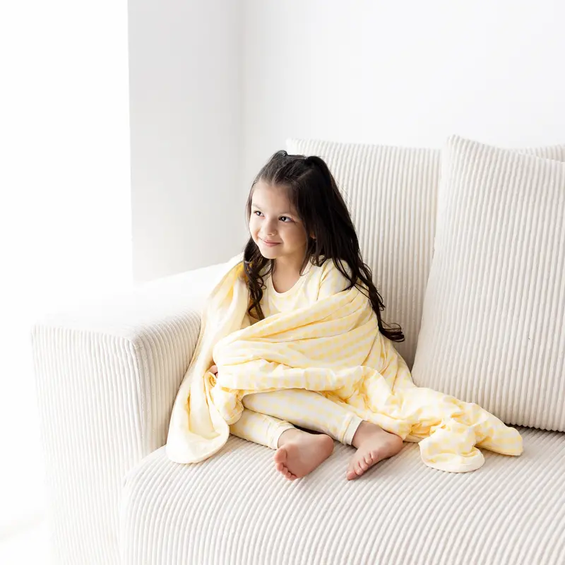Toddler Blanket In Gingham Chamomile 1.0 1