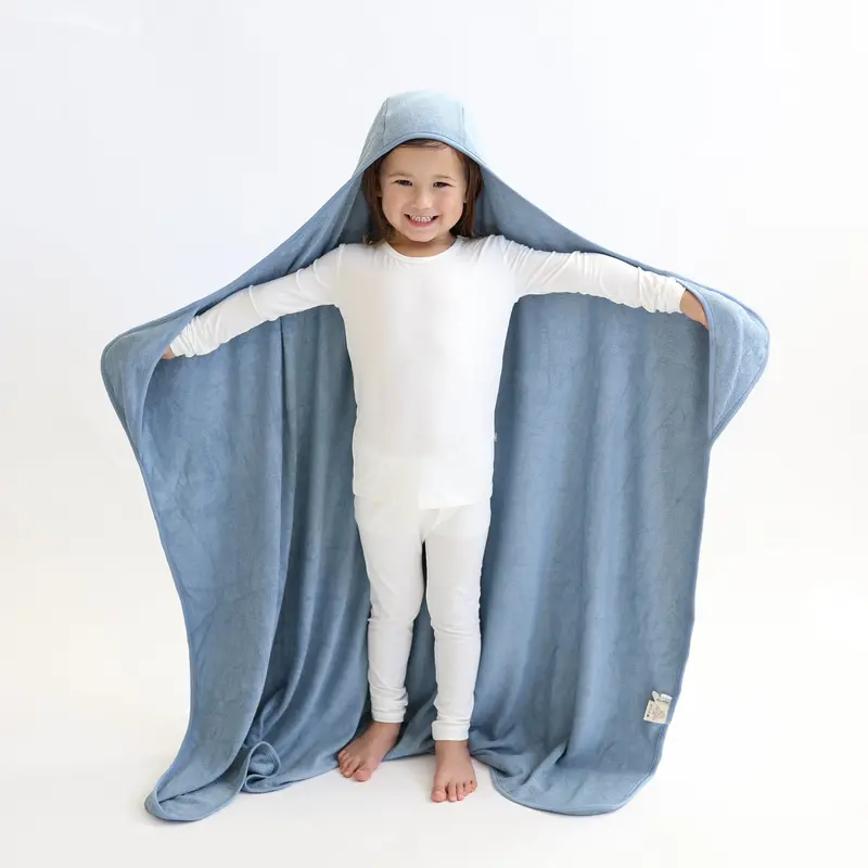 Toddler Hooded Bath Towel In Slate 1